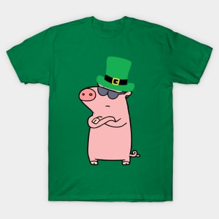 st patricks day pig art T-Shirt